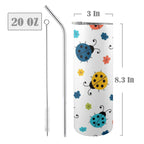 Ladybugs - 20oz Tall Skinny Tumbler with Lid and Straw