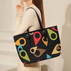 Where Am I - Leather Tote Bag-Large