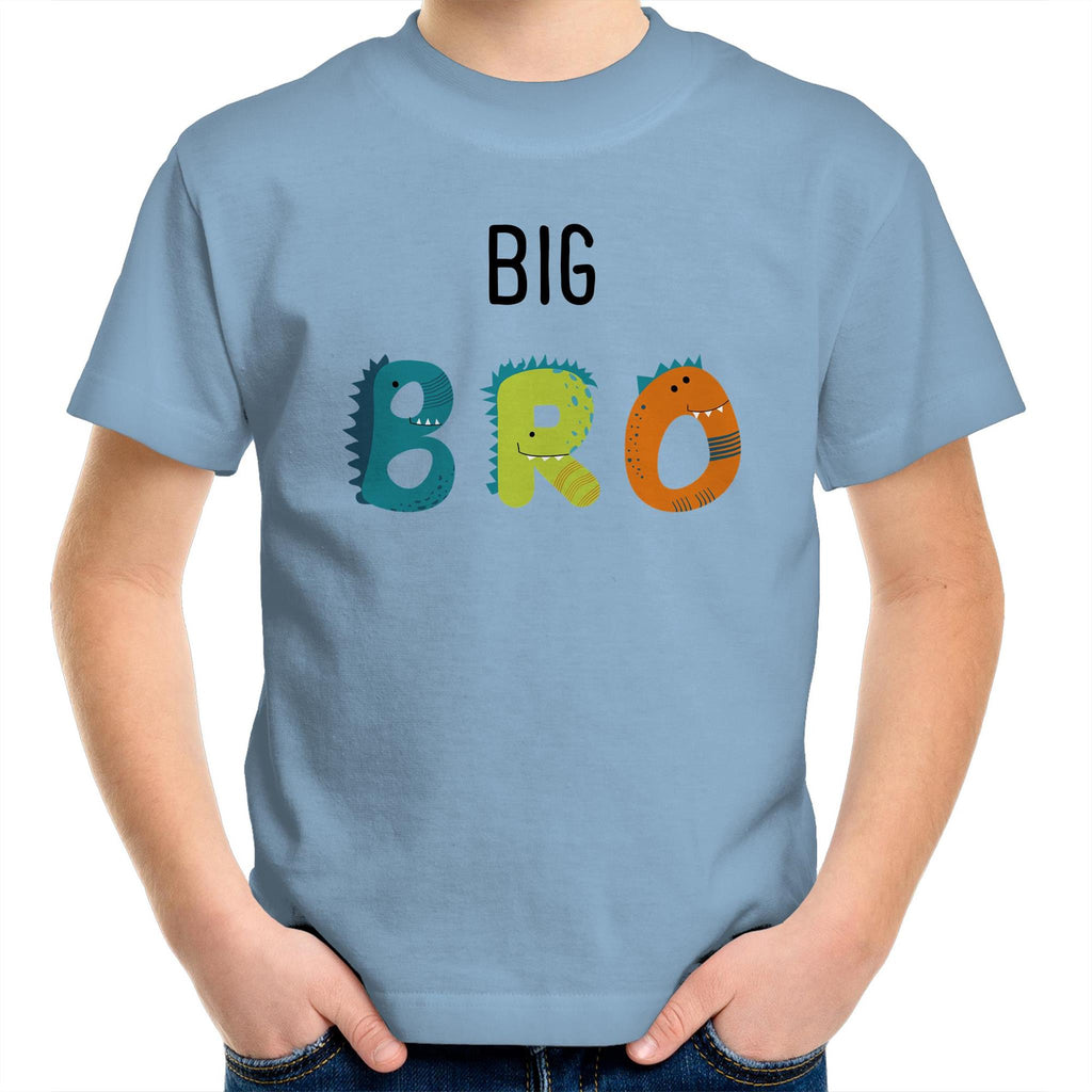 Big Bro, Brother - Kids Youth T-Shirt Carolina Blue Kids Youth T-shirt Printed In Australia