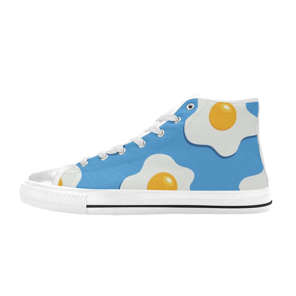 Fried Eggs Men's High Top Canvas Shoes US14 Men's Classic High Top Canvas Shoes Printed Offshore