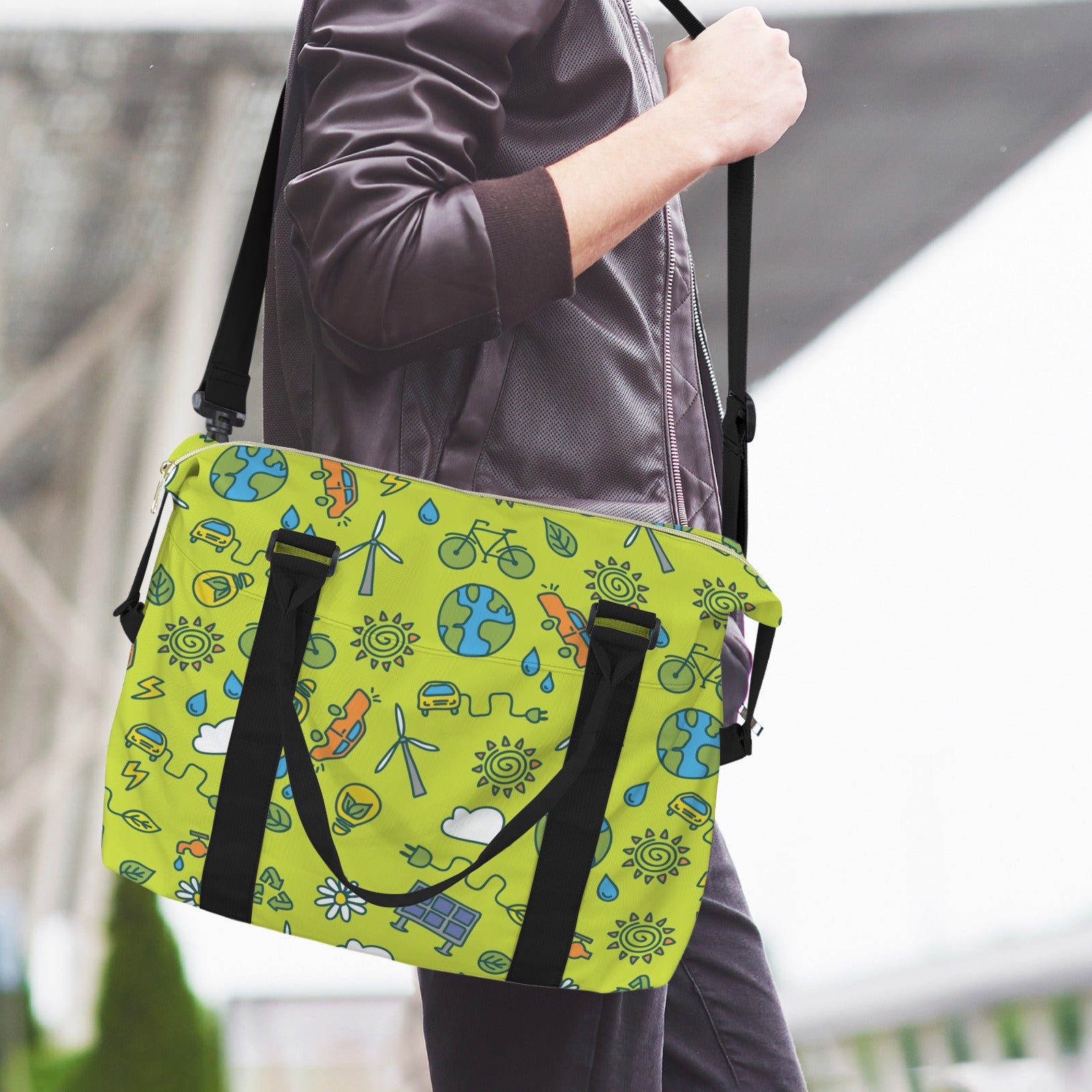 Go Green Duffle Bag-Simple (Model 1715) Duffle Bag-Simple (1715)