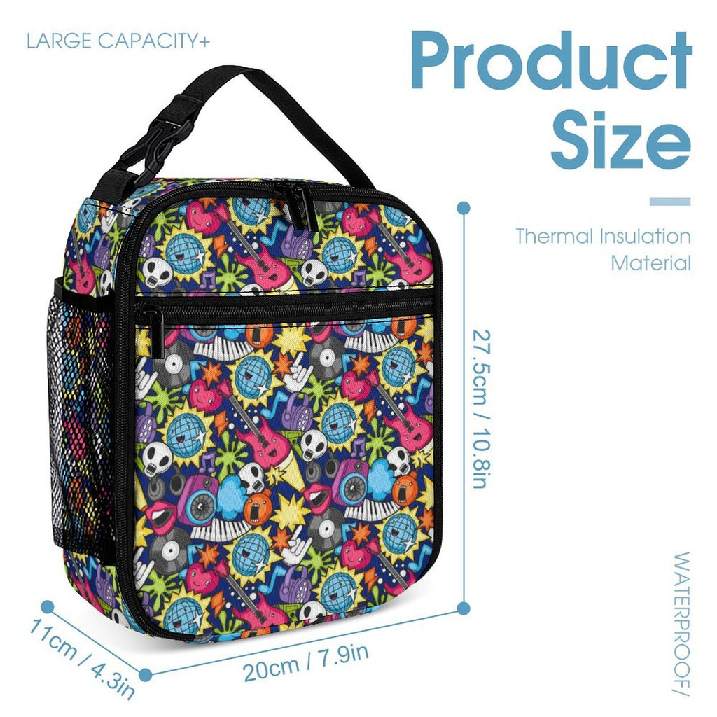 Sticker Music Backpack, Lunch Bag & Pencil Case Set