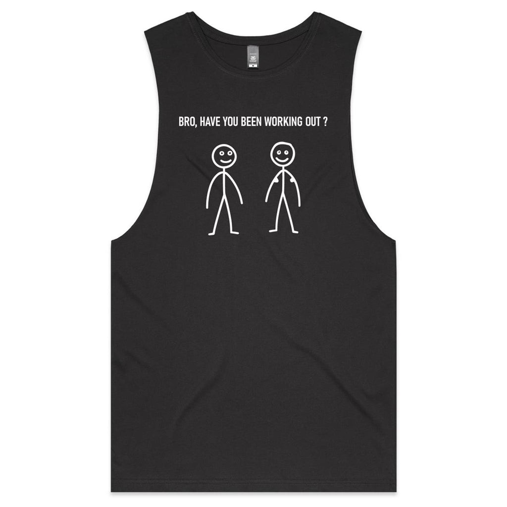 Bro, Have You Been Working Out, Stick Figures - Tank Top Tee Coal Drop Arm Tank Top Fitness Printed In Australia