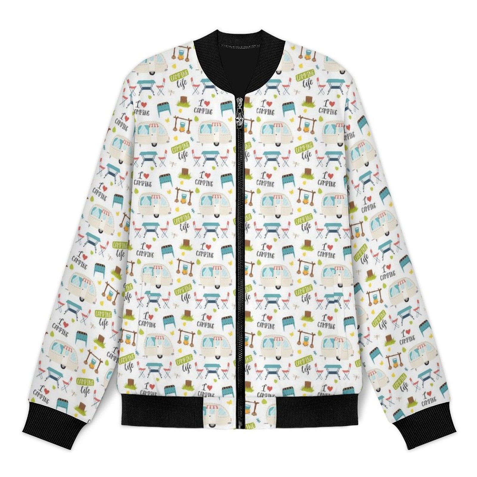 Camping Life Men's Casual Zip‑Up Bomber Jacket