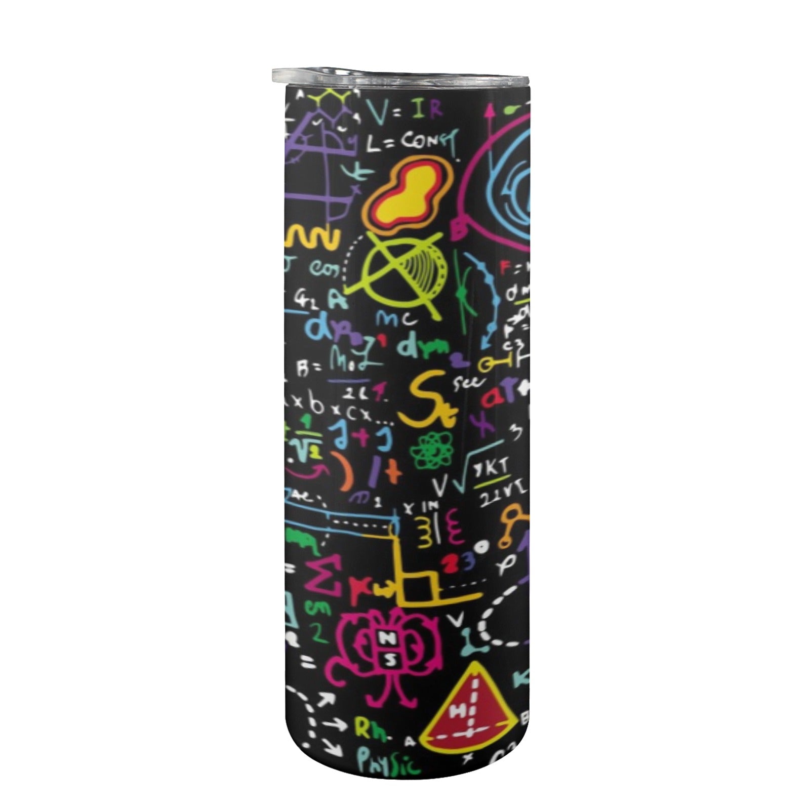 Math Scribbles 20oz Tall Skinny Tumbler with Lid and Straw