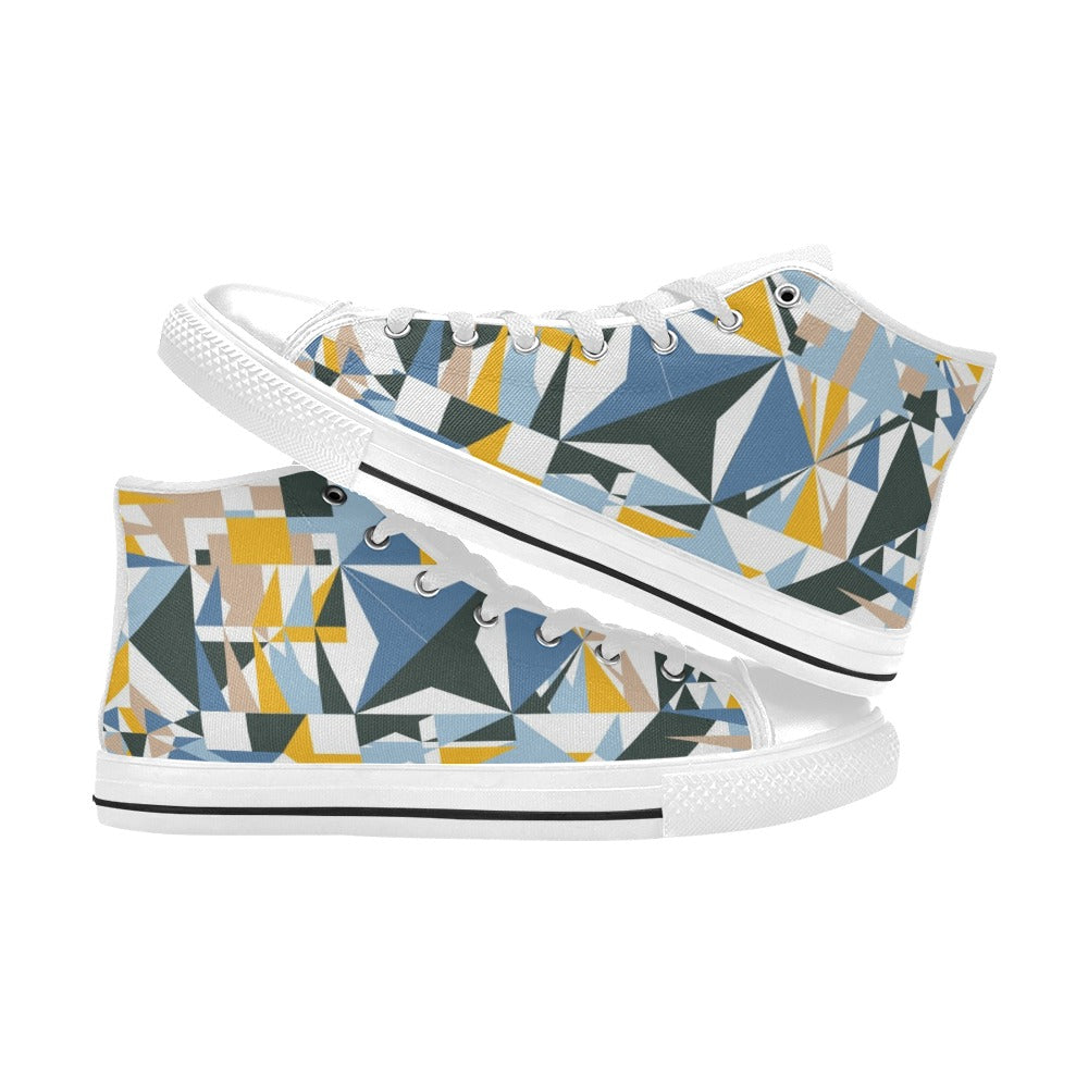 Mosaic - Men's High Top Canvas Shoes
