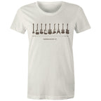 Guitar Timeline - Womens T-shirt Natural Womens T-shirt Music Printed In Australia
