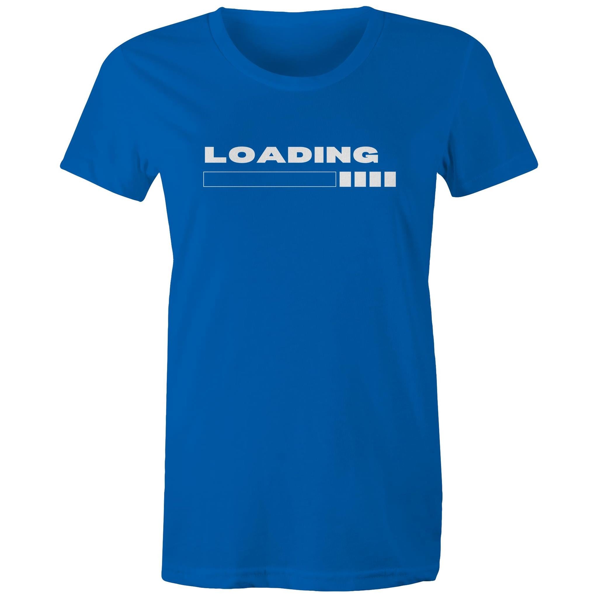 Loading - Womens T-shirt Bright Royal Womens T-shirt Printed In Australia Tech