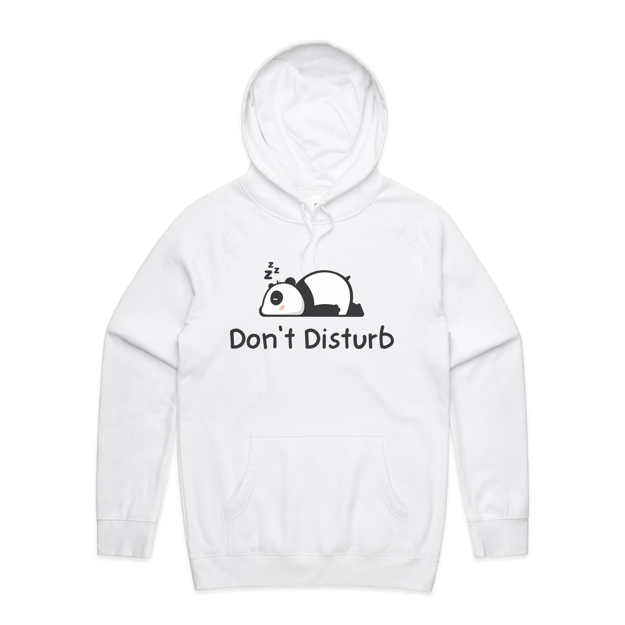 Don't Disturb, Panda - Mens Hoodie White Mens Hoodie animal Printed In Australia