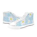 Camomile Flower On Blue - Women's High Top Canvas Shoes