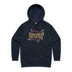 Wow - Womens Hoodie Navy Womens Hoodie comic Printed In Australia