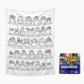 Cactus Plants On Shelves Colour Your Own Blanket 100×150cm