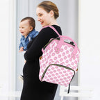 Pink Cat Doughnuts Multi-Function Backpack, Nappy / Diaper Bag Multi-function Backpack, Nappy / Diaper Bag Food Printed Offshore