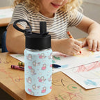 Rainbow Unicorn 12oz Kids Water Bottle with Straw Lid