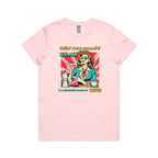 Retro Coffee Woman Women's AS Colour T-shirt Pink Womens T-shirt Coffee Printed In Australia Retro