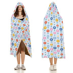 Abstract Cute Flowers Kids Hooded Blanket 100cm x 130cm