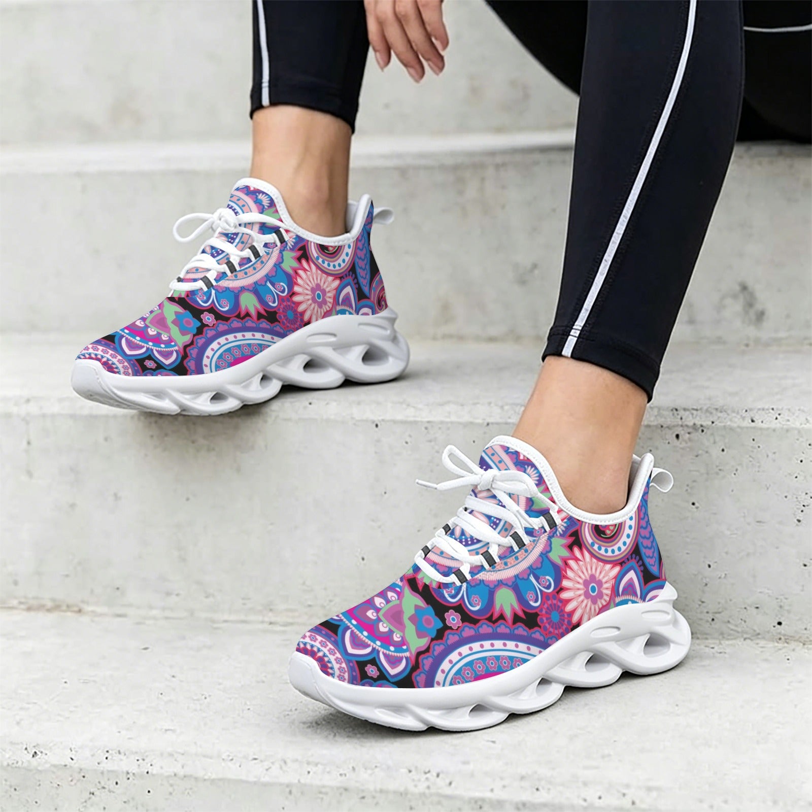 Purple Paisley Women's Twisted Sole Sneakers