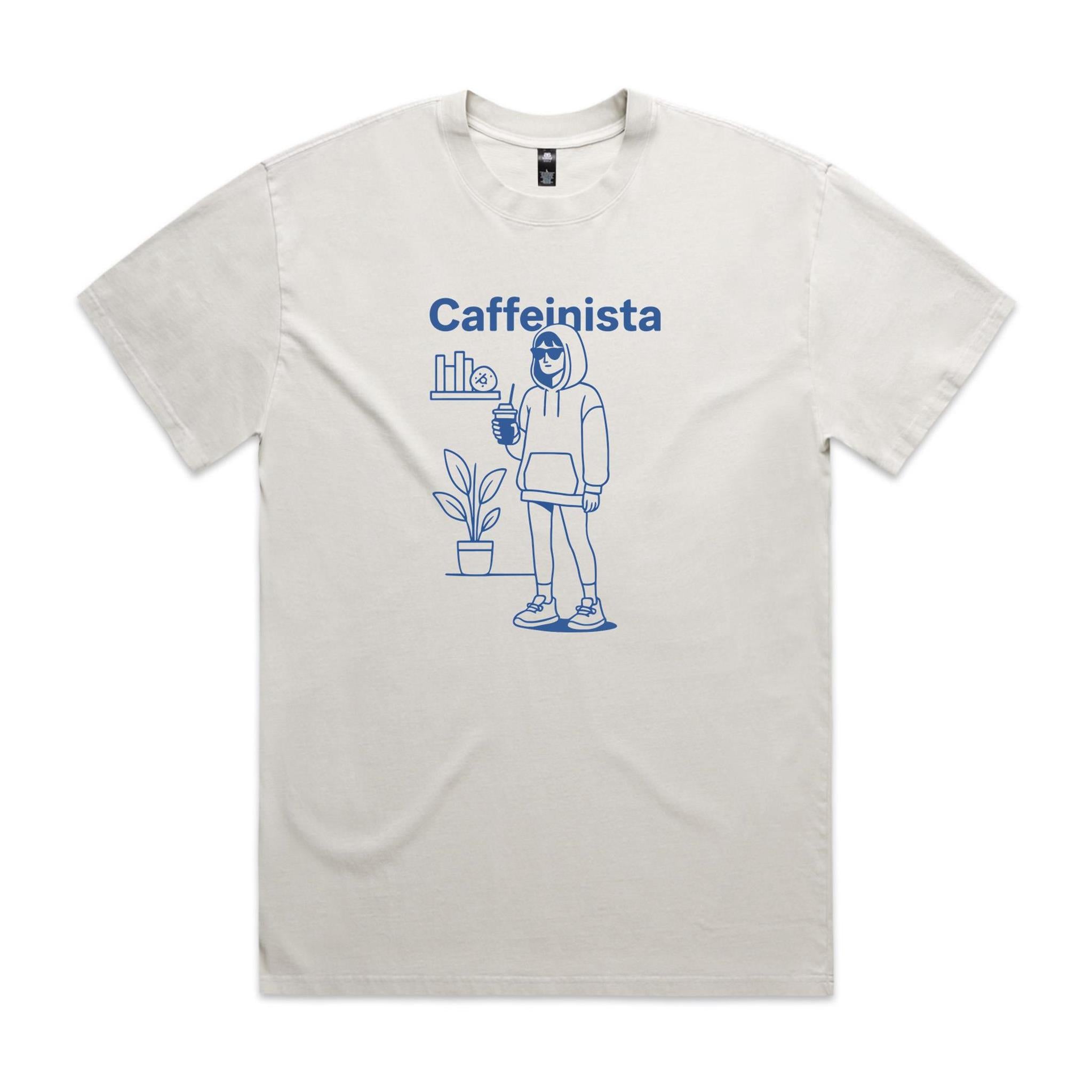 Caffeinista, Caffeine AS Colour Heavy Faded Tee Faded bone Heavy Faded T-shirt Coffee Printed In Australia
