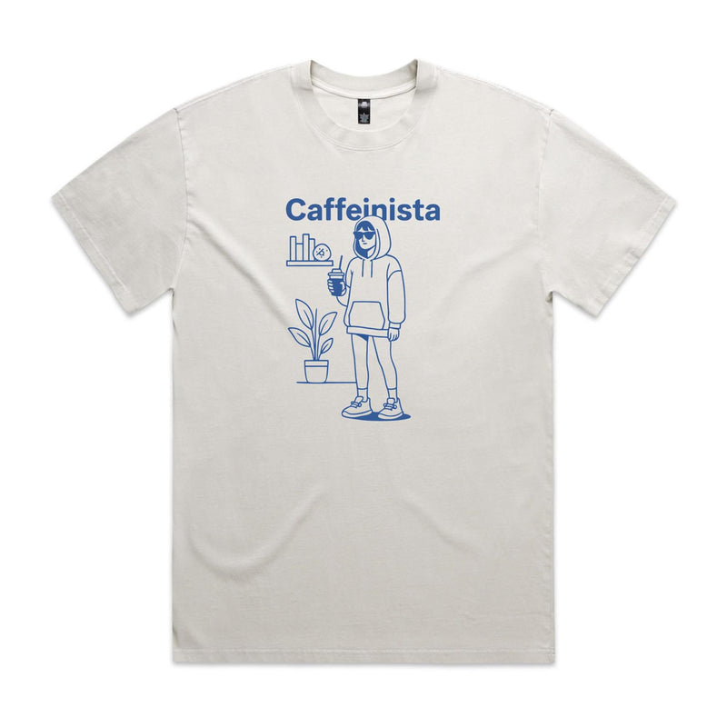 Caffeinista, Caffeine AS Colour Heavy Faded Tee Faded bone Heavy Faded T-shirt Coffee Printed In Australia