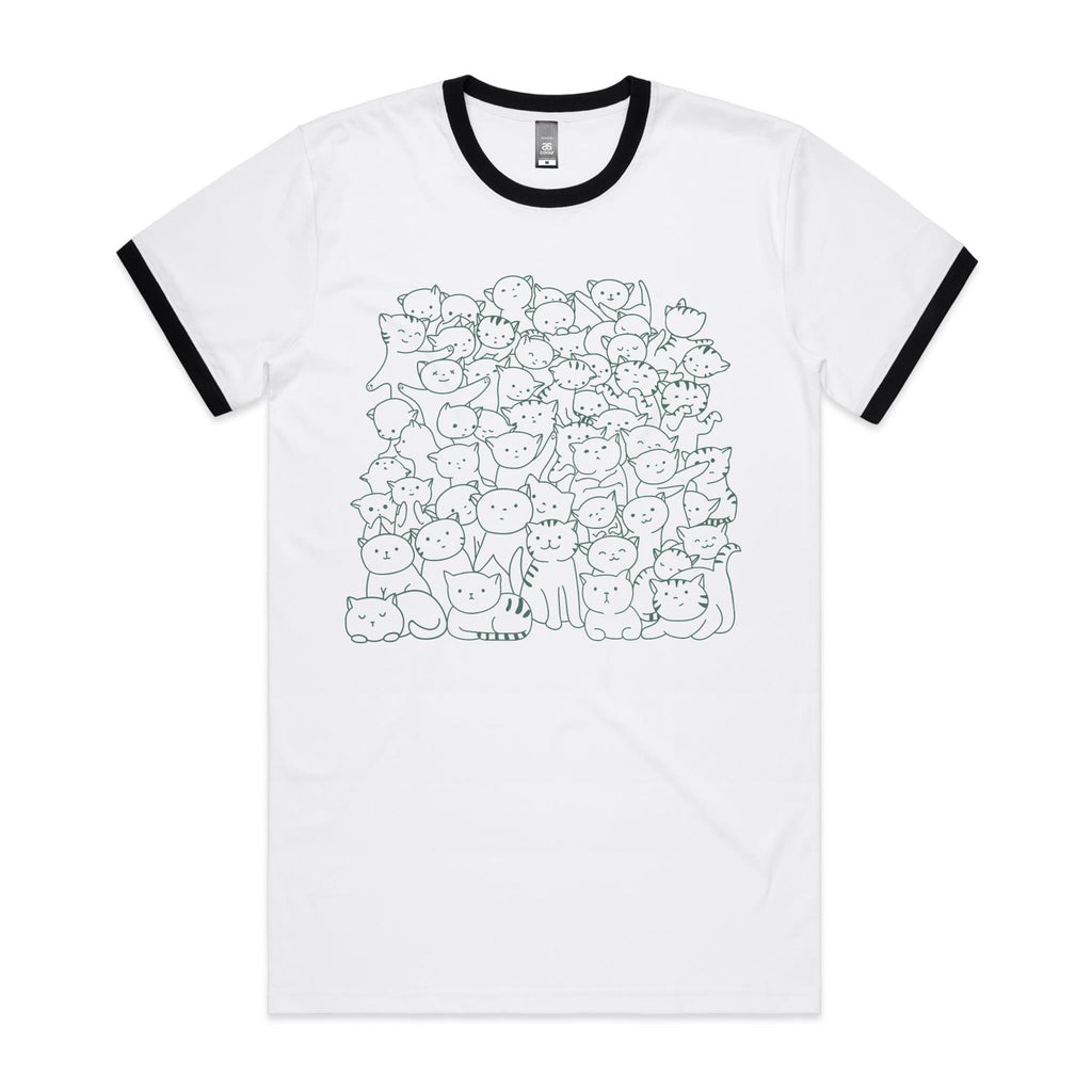 Lots And Lots Of Cats AS Colour Staple Ringer Tee