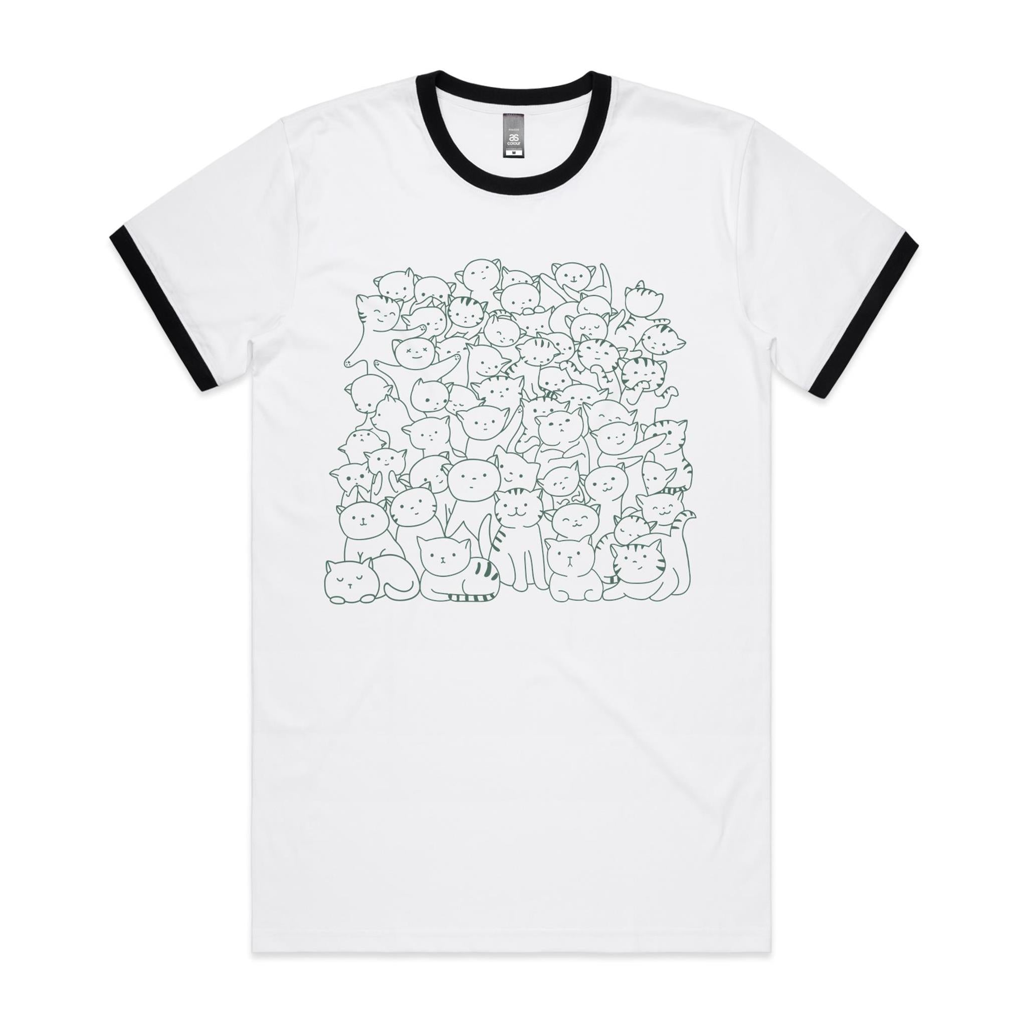 Lots And Lots Of Cats AS Colour Staple Ringer Tee