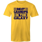 Best Grandpa In The Galaxy - Mens T-Shirt Yellow Mens T-shirt Dad Printed In Australia