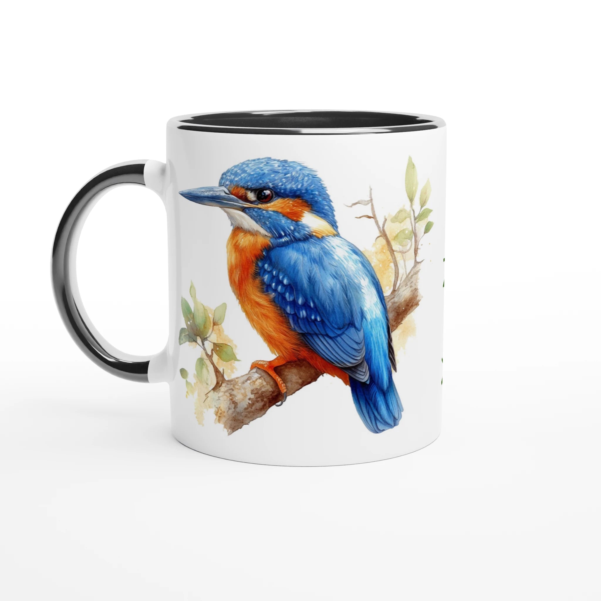 Personalise - Kingfisher, Australian Birds - 11oz Ceramic Mug Ceramic Black Personalised 11oz Mug animal Globally Fulfilled
