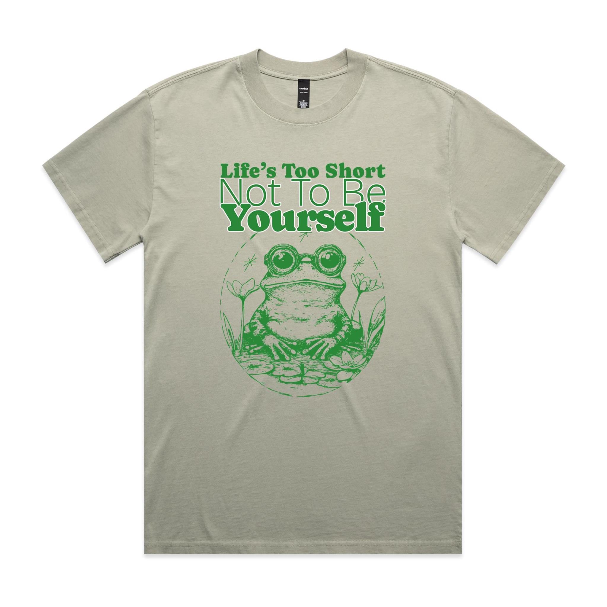Life's Too Short Not To Be Yourself, Frog - AS Colour Heavy Faded Tee