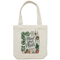 Mind Your Plants Canvas Tote Bag Default Title Tote Bag Plants Printed In Australia