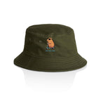 Just Be Cool, Capybara - AS Colour Bucket Hat Army One Size As Colour Bucket Hat animal Printed In Australia