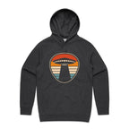 UFO, Retro Stripes - Mens Hoodie Asphalt Marle Mens Hoodie Printed In Australia Sci Fi
