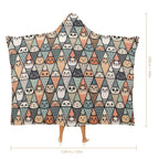Diamond Cat Pattern Kids Hooded Blanket 100cm x 130cm Kids Hooded Blanket animal Printed Offshore