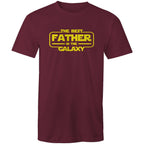 The Best Father In The Galaxy - Mens T-Shirt Burgundy Mens T-shirt Dad Printed In Australia