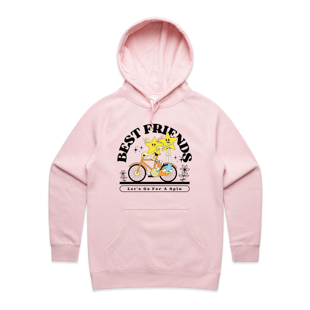 Best Friends - Womens Hoodie Pink Womens Hoodie Printed In Australia
