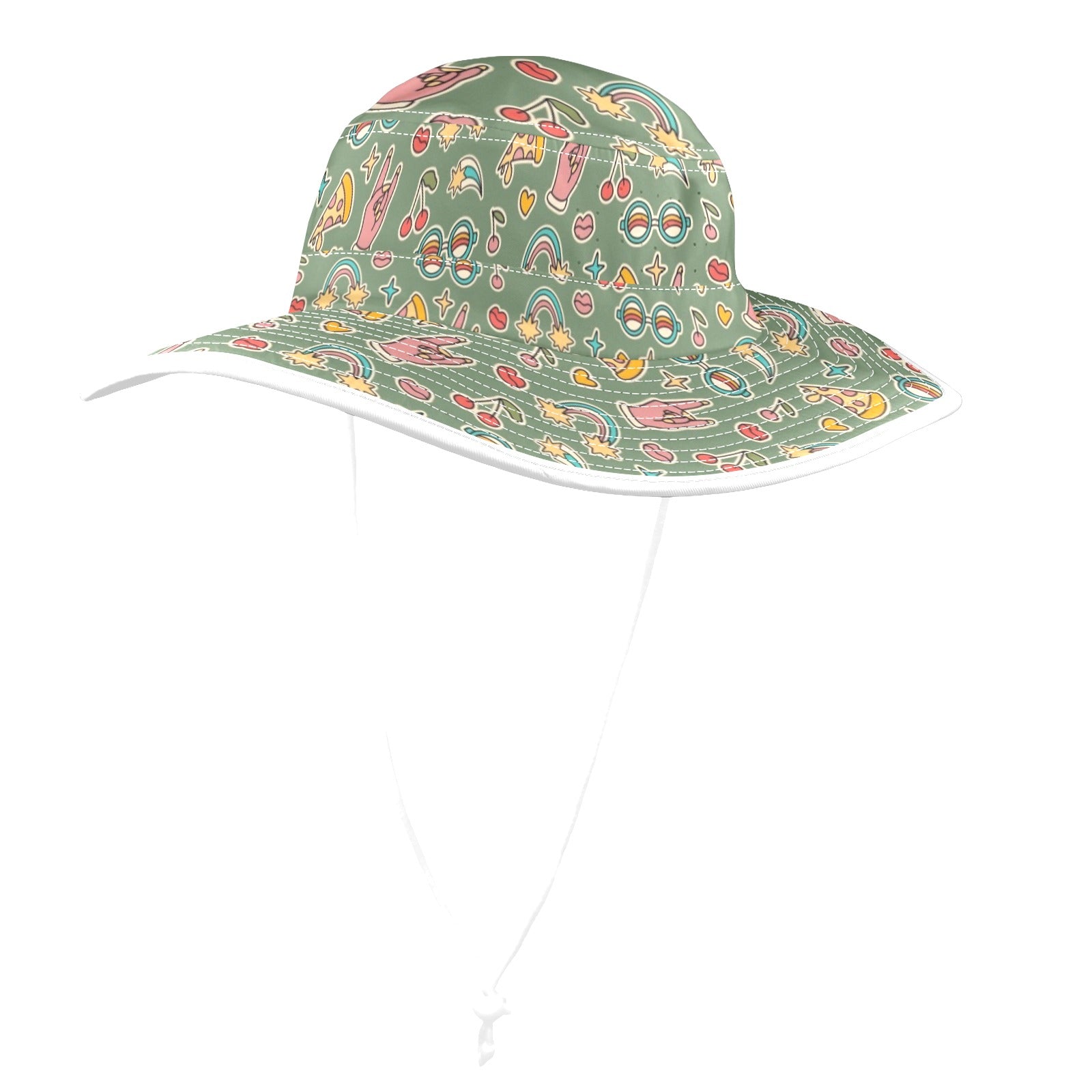 Groovy Retro Wide Brim Bucket Hat Wide Brim Bucket Hat Printed Offshore Retro