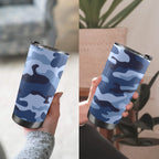 Blue Camouflage - 20oz Mobile Tumbler with Lid (Black Lock) 20oz Travel Mug Printed Offshore