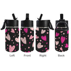 Pink Hearts 12oz Kids Water Bottle with Straw Lid