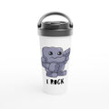 I Rock - White 15oz Stainless Steel Travel Mug Default Title Travel Mug Globally Fulfilled Music