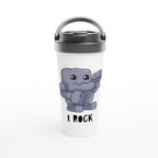 I Rock - White 15oz Stainless Steel Travel Mug Default Title Travel Mug Globally Fulfilled Music
