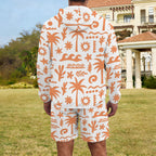 Orange Surf Men's Lightweight Sun Hoodie & Shorts Set Men's Lightweight Sun Hoodie & Shorts Printed Offshore Surf