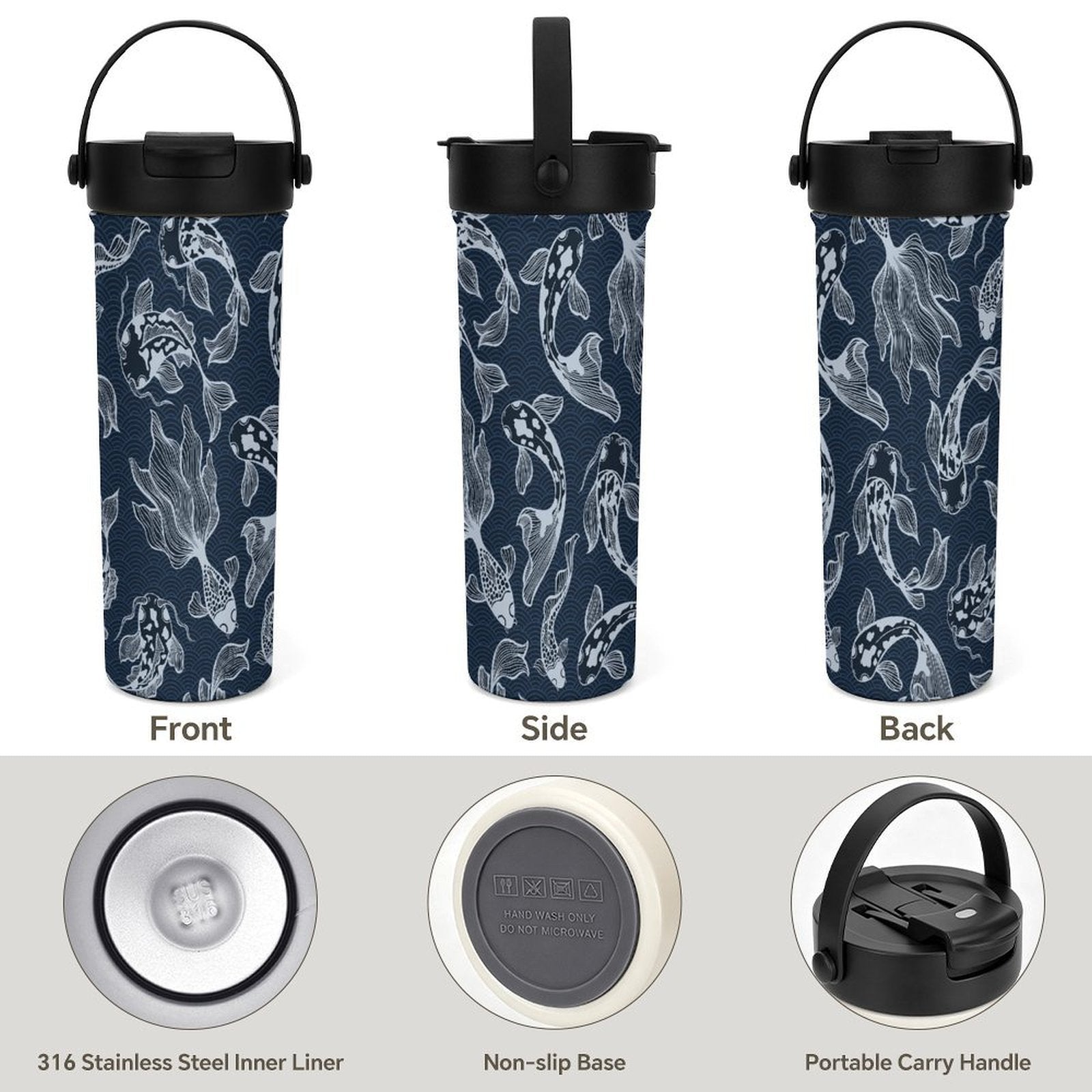 Blue Fish 20oz Tea Tumbler with Carry Handle