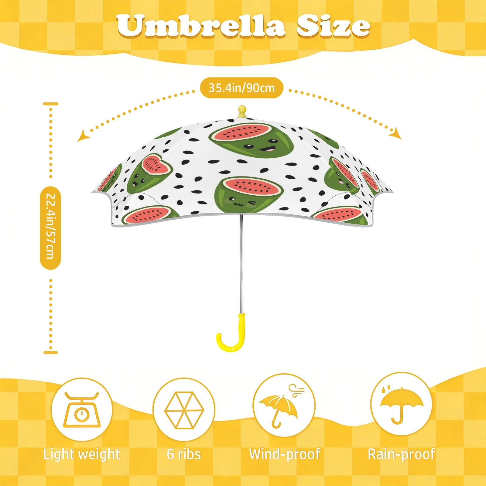 Happy Watermelons Kids Safe Round Corner Umbrella Kids Safe Round Corner Umbrella Food Printed Offshore