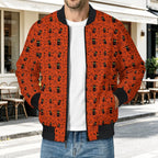 Halloween Black Cats Men's Casual Zip‑Up Bomber Jacket