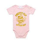 Pretty Fly For A Little Guy, Cool Bee AS Colour Baby Bodysuit Pink Baby Bodysuit animal Printed In Australia