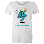 Make Every Day A Happy Earth Day - Womens T-shirt White Womens T-shirt Environment Printed In Australia
