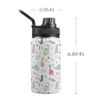 Quirky Dinosaurs Kids Water Bottle with Chug Lid (12 oz) One Size Kids Water Bottle with Chug Lid animal Printed Offshore