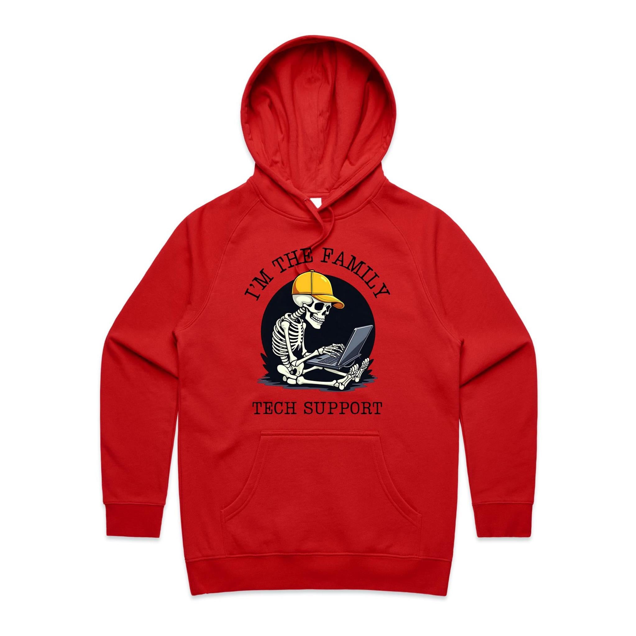 I'm The Family Tech Support - Womens Hoodie Red Womens 2XL Womens Hoodie Printed In Australia Tech