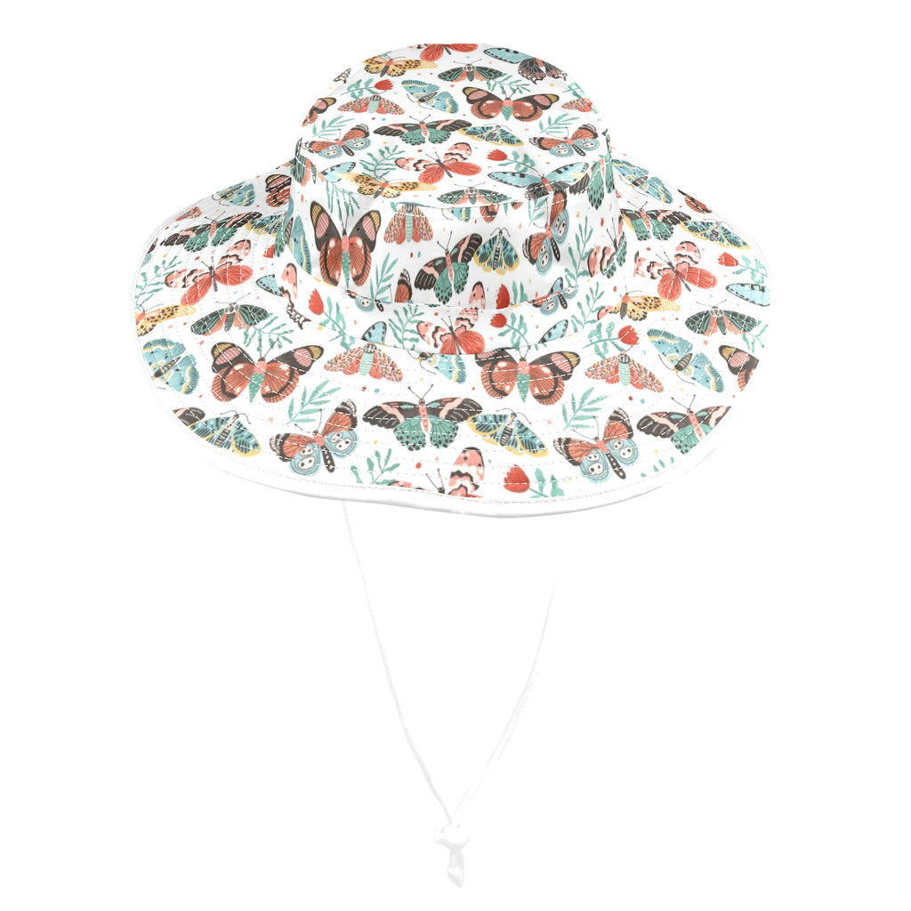 Pretty Moths And Butterflies Wide Brim Bucket Hat Wide Brim Bucket Hat animal Printed Offshore