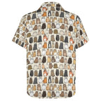 Lots Of Cats Women's Collared Pocketless Short Sleeve Shirt