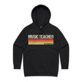 Music Teacher - Womens Hoodie Black Womens Hoodie Music Printed In Australia
